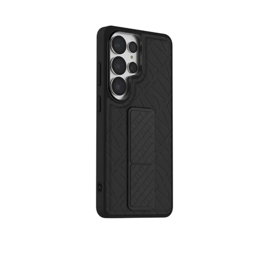 Levelo Morphix Cuero Grip Stand Case for S26 Ultra - Black