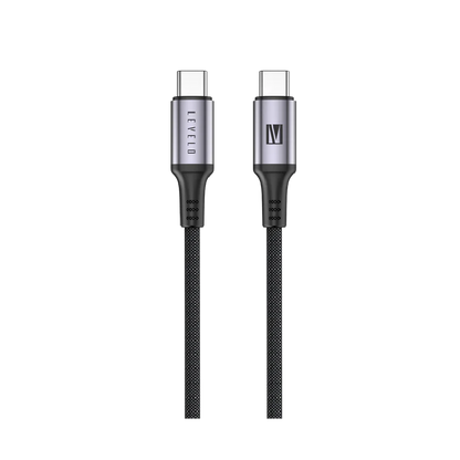 Levelo Otto USB C to C 60W Leather Cable - Black