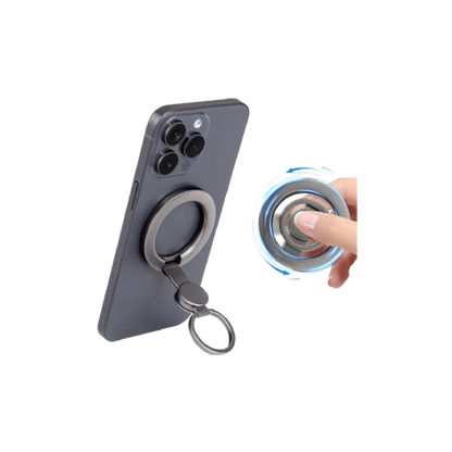 Magnetic Phone Ring Holder with Kickstand & Hook Function