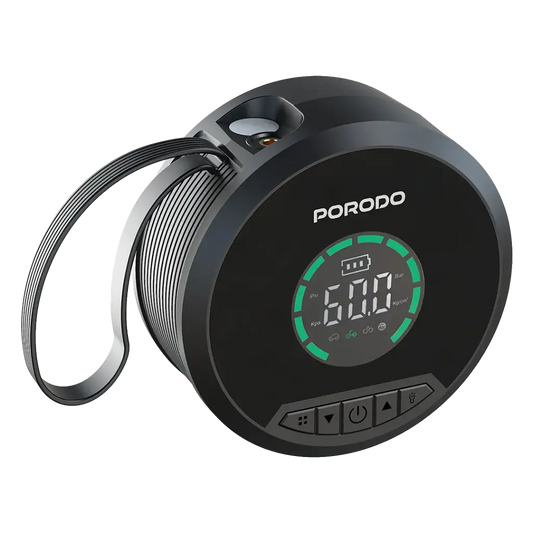 Porodo Gagefit Power Bank & Jump Starter with Tire Inflator & Lightning Lamp - Black