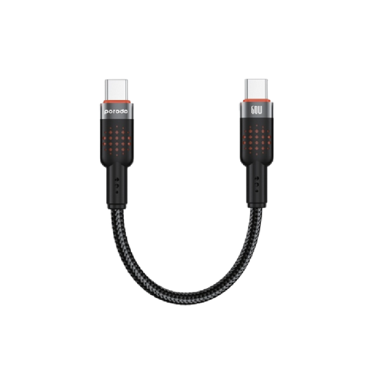 Porodo Braided Cable USB-C to USB-C - Black