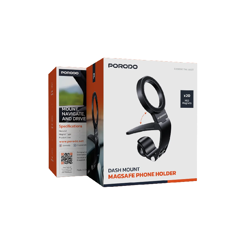 Porodo Dash Mount MagSafe Phone Holder - Black