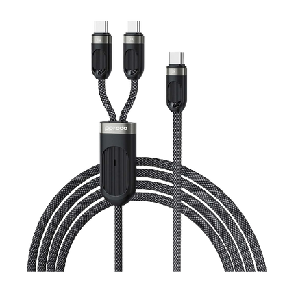 Porodo Dual Type-C Fast Charging Cable USB-C PD Input - Black