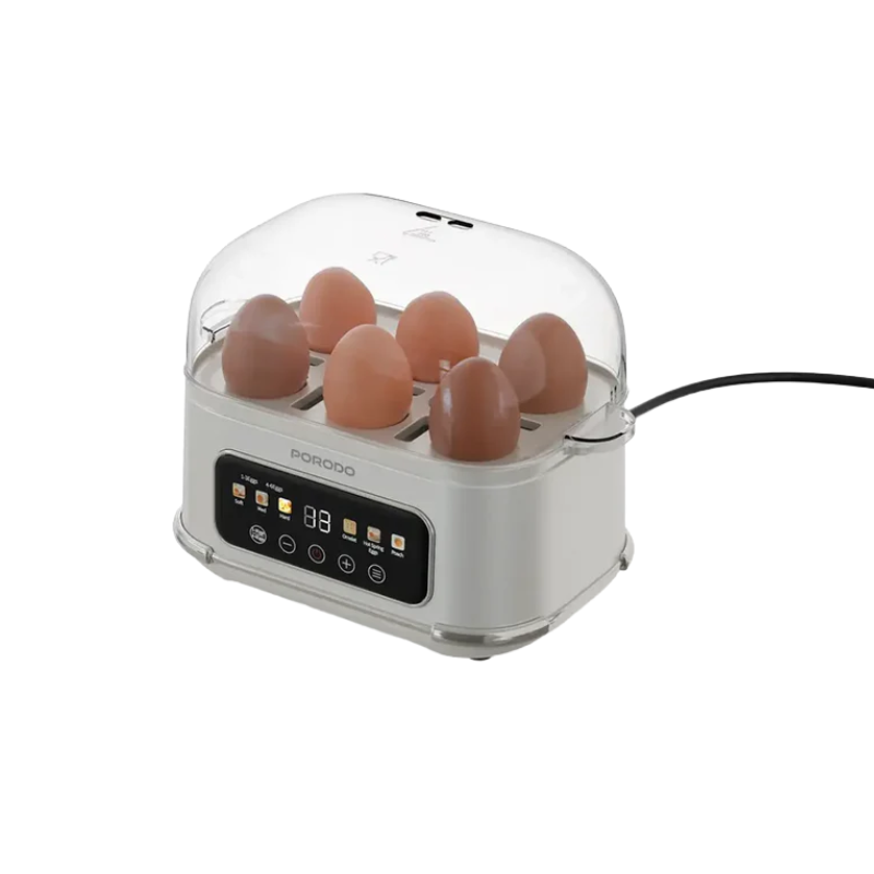Porodo Lifestyle Poacher Smart Electric Egg Boiler with Program Selector - White