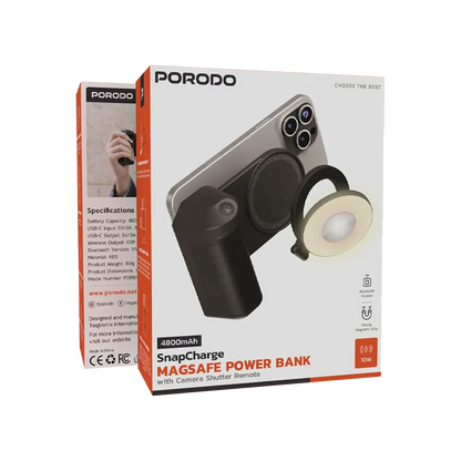 Porodo PowerBank 4800mAh with SnapCharge - Black