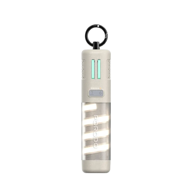 Porodo PowerBeam 5000mAh Power Bank with Built-In Flashlight - Khaki