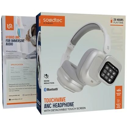 Porodo Soundtec Touchwave ANC Headphone with Detachable Touch Screen