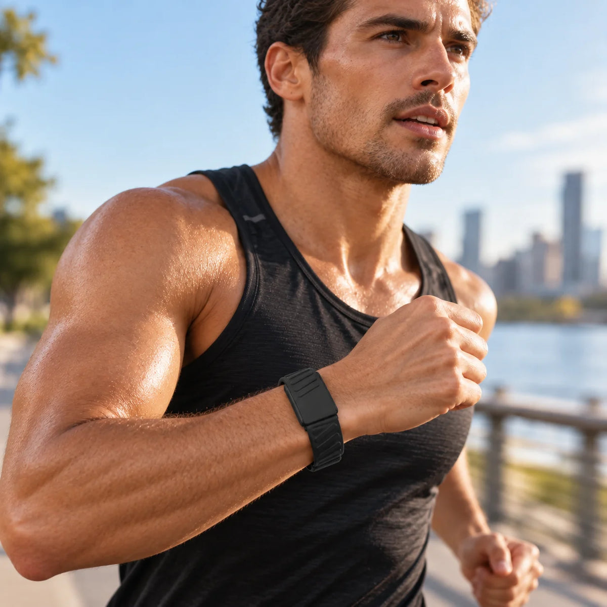 Porodo TrackFit Apex Screenless Fitness Tracker with ECG – Black