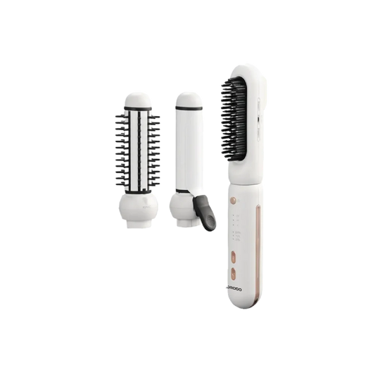 Porodo 3-In-1 Cordless Hair Styling Tool Hair Straightener & Curling Iron - White
