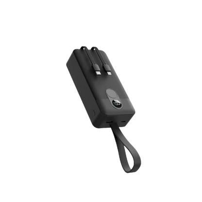 Porodo 30000mAh Power Bank with Integrated Cables - Black