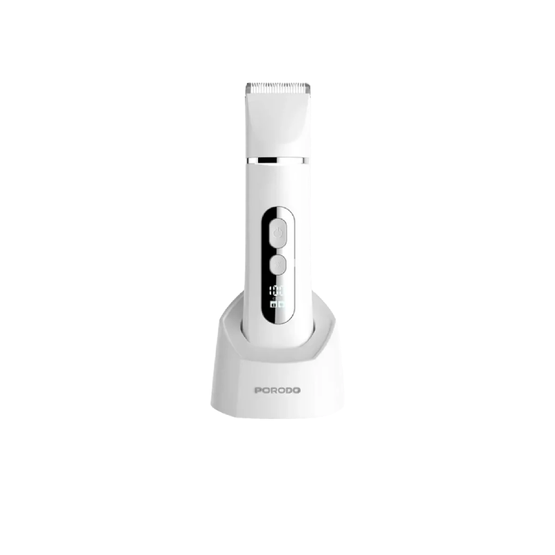 Porodo 4-In-1 Face & Body Electric Trimmer with Smart LED Display - White