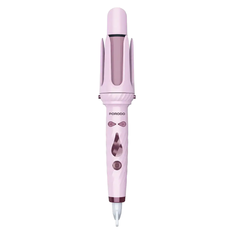 Porodo 5-In-1 Hair Styling Tool with Auto-Wrap Curling & Straightening - Pink