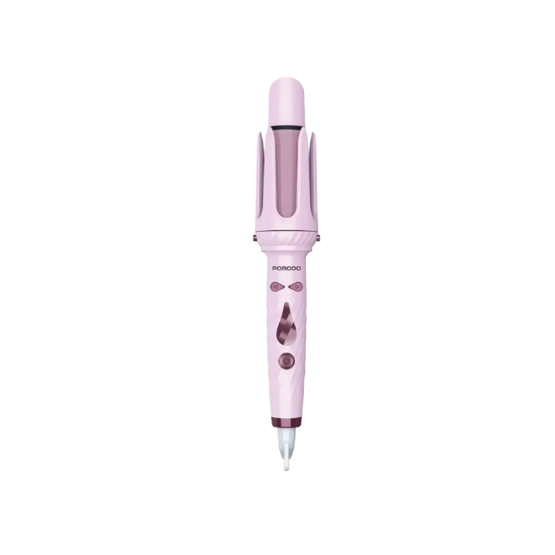 Porodo 5-In-1 Hair Styling Tool with Auto-Wrap Curling & Straightening - Pink