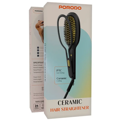 Porodo Ceramic Hair Straightener - Black & Gold