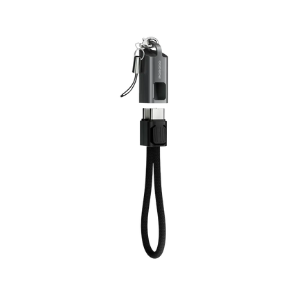 Porodo Chargeloop Keychain Data Cable USB-C to USB-C - Black