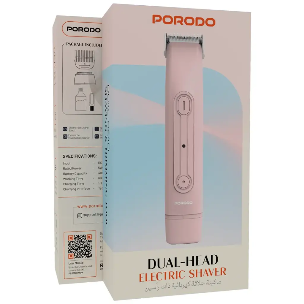 Porodo Dual-Head Electric Shaver - Pink