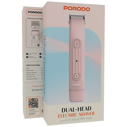Porodo Dual-Head Electric Shaver - Pink