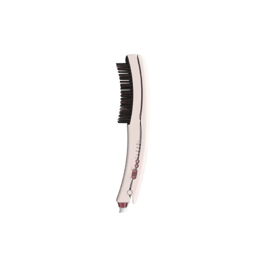 Porodo Dual-Mode Hair Straightening Brush with Detachable Comb - Pink