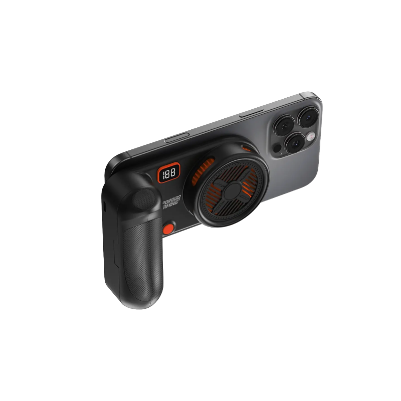 Porodo Gaming Arcticchill Magnetic Phone Cooler With Ultra-Quiet Fan - Black/Orange