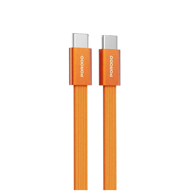 Porodo High-Speed USB-C Braided Cable Charging & Data Transfer - Orange