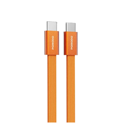 Porodo High-Speed USB-C Braided Cable Charging & Data Transfer - Orange