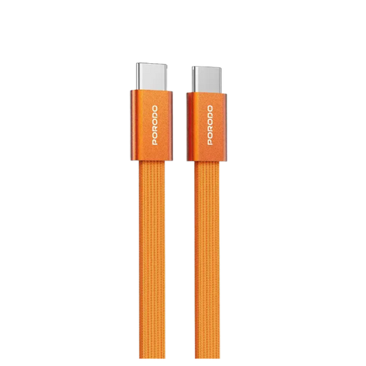 Porodo High-Speed USB-C Braided Cable Charging & Data Transfer - Orange