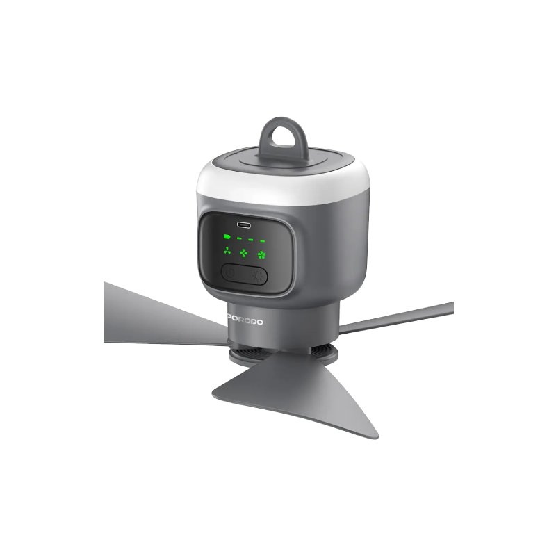 Porodo Lifestyle Camping Rechargeable Ceiling Fan - Gray