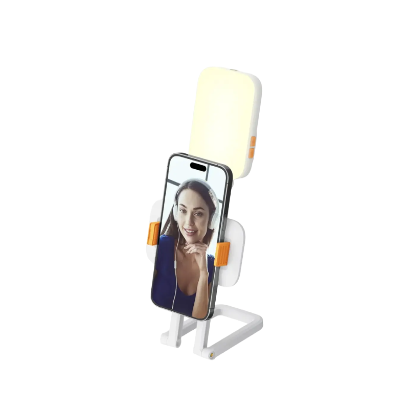Porodo Lifestyle LumiSnap Foldable RGB Fill Light with Phone Stand - White