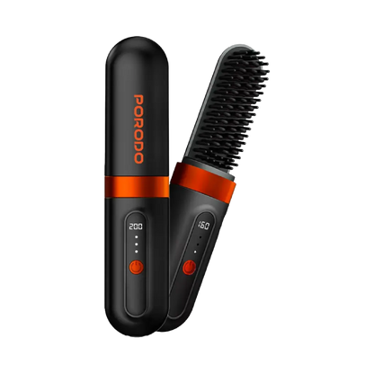 Porodo Lifestyle Portable Heated Styling Brush - Black