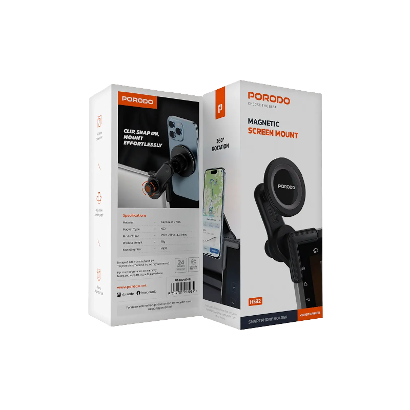 Porodo Magnetic Screen Mount - Black