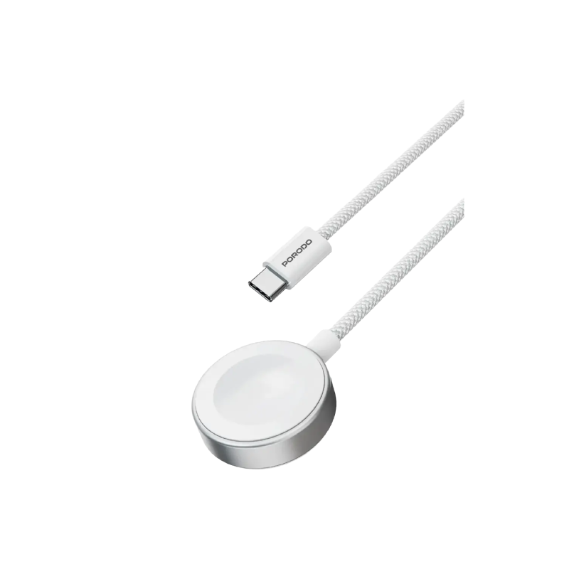 Porodo One Touch Charger Magnetic Watch Charger - White