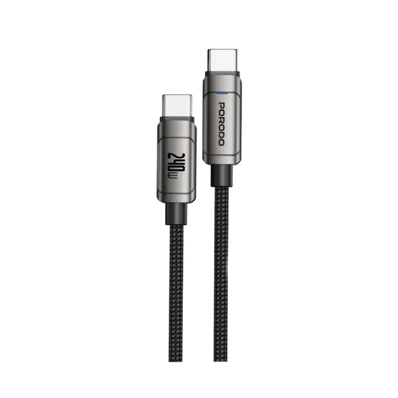 Porodo PowerSync 240W High-Speed USB-C Cable - Gray