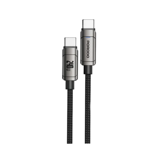 Porodo PowerSync 240W High-Speed USB-C Cable - Gray
