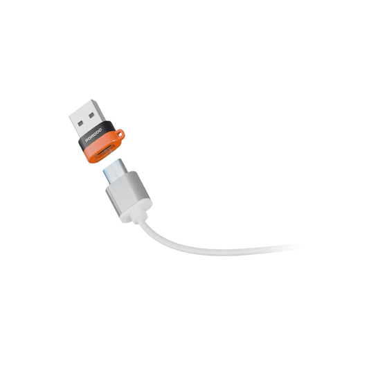 Porodo SnapCharge USB-A to USB-C Converter - Black & Orange