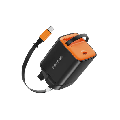 شاحن بورودو تيزباترو 30 واط جان مع كابل USB-C قابل للسحب