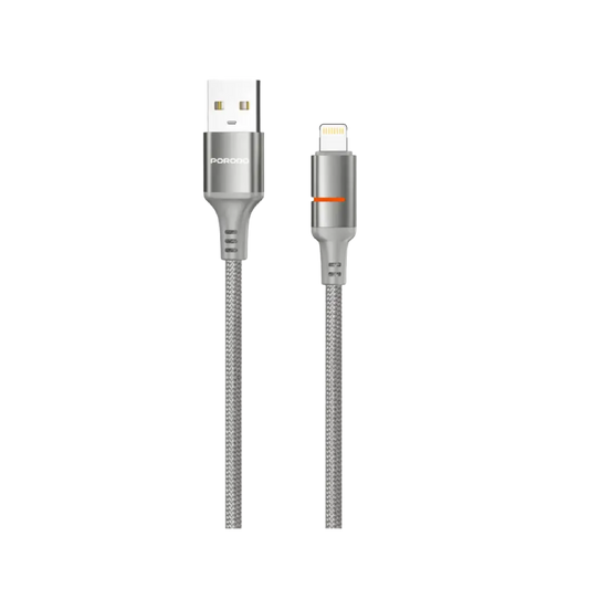 كابل بورودو USB-A إلى USB-C/Lightning مع ضوء LED