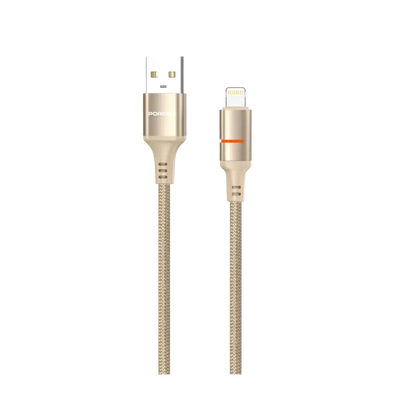 كابل بورودو USB-A إلى USB-C/Lightning مع ضوء LED