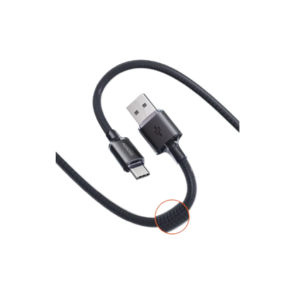 Porodo USB-A to USB-C Braided Cable - Black