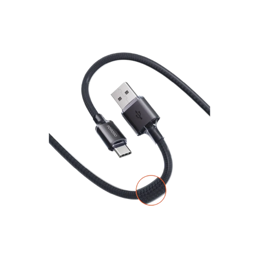 Porodo USB-A to USB-C Braided Cable - Black