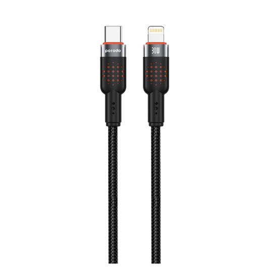 Porodo USB-C to Lightning Aluminum Braided Cable