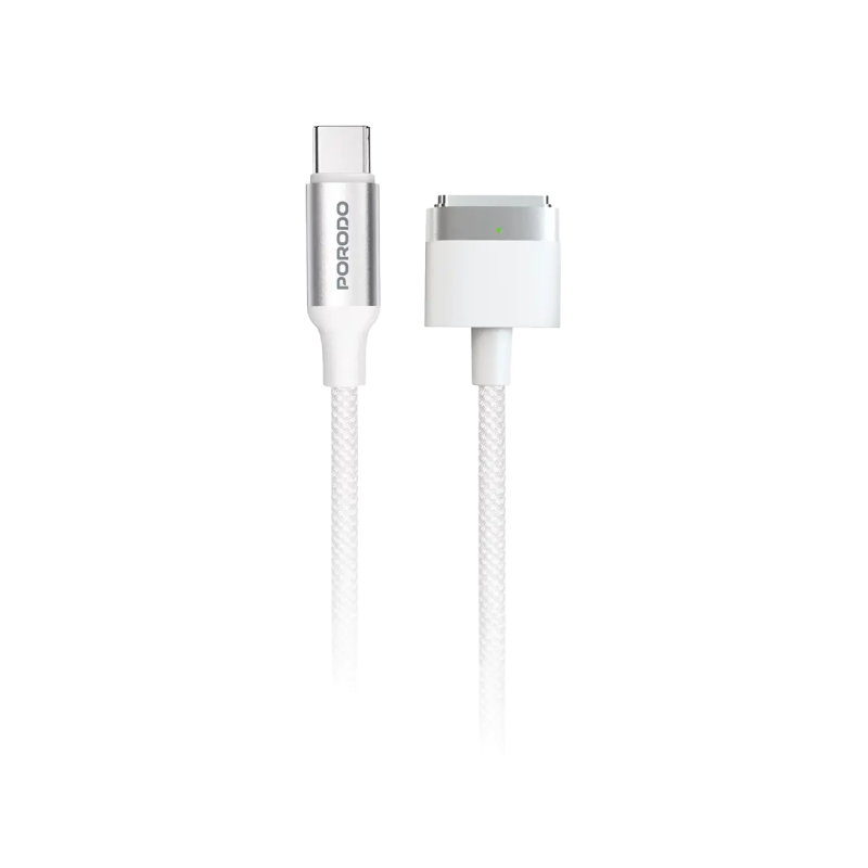 كابل شحن سريع Porodo USB-C إلى MagSafe 3 - أبيض