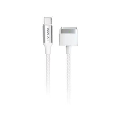 كابل شحن سريع Porodo USB-C إلى MagSafe 3 - أبيض