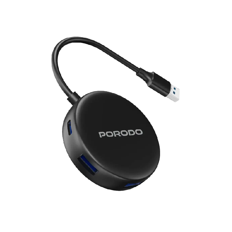 موزع USB 3.0 متعدد المنافذ من بورودو - أسود