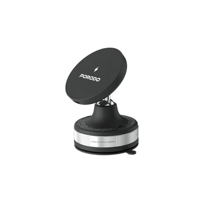 Porodo Vacuseal Smart Suction Wireless Charging Mount - Black