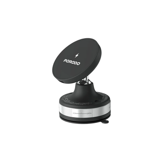 Porodo Vacuseal Smart Suction Wireless Charging Mount - Black