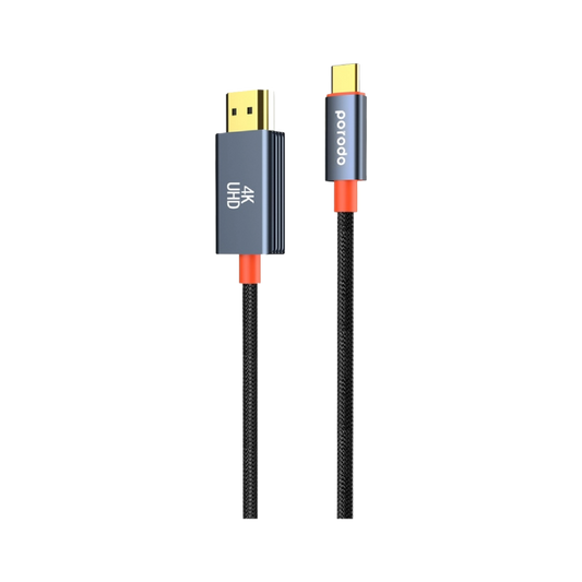 Porodo Woven Cable Type-C to HDMI - Black