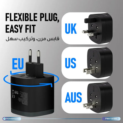 Powerology 70W GaN III Universal Travel Charger