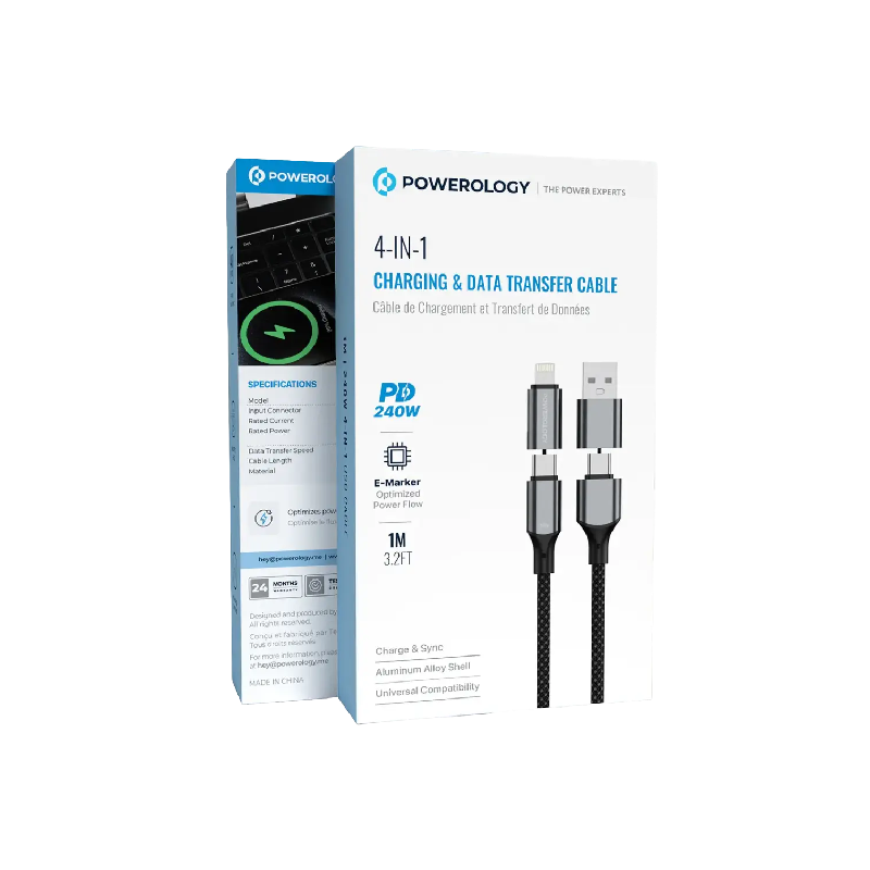 Powerology 4-In-1 Charging & Data Transfer Cable