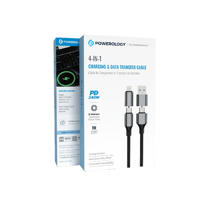 Powerology 4-In-1 Charging & Data Transfer Cable