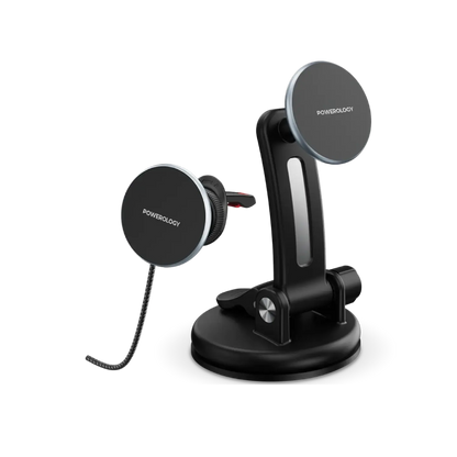 شاحن سيارة لاسلكي مغناطيسي Airwave من باورولوجي - رمادي